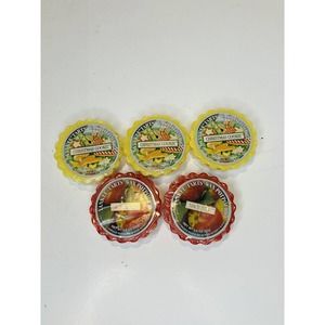 Yankee Candle 3 Christmas Cookie + 2 Fall Macintosh Tarts Wax Potpourri Lot